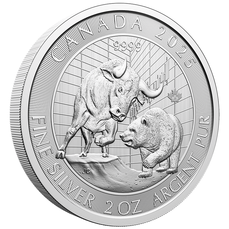 2 oz Bull and Bear Silver Coin
